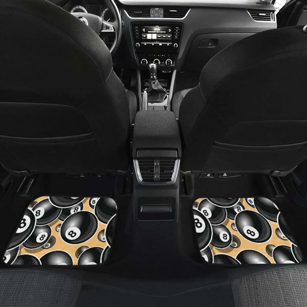 Billiard Ball Pattern Print Design Front And Back Car Mats