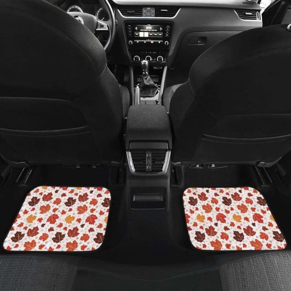 Colorful Maple Leaf Pattern Front And Back Car Mats