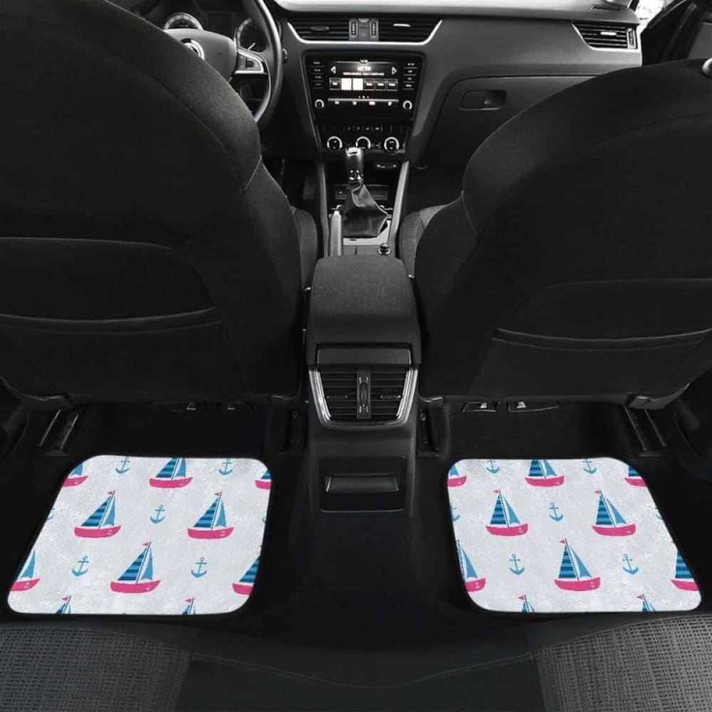 Sailboat Anchor Pattern Front And Back Car Mats