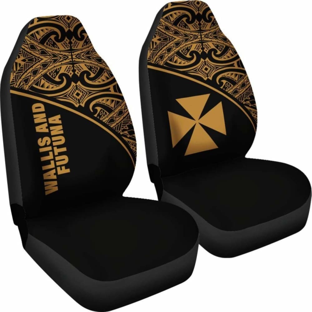 Wallis And Futuna Polynesian Car Seat Covers - Gold Curve -