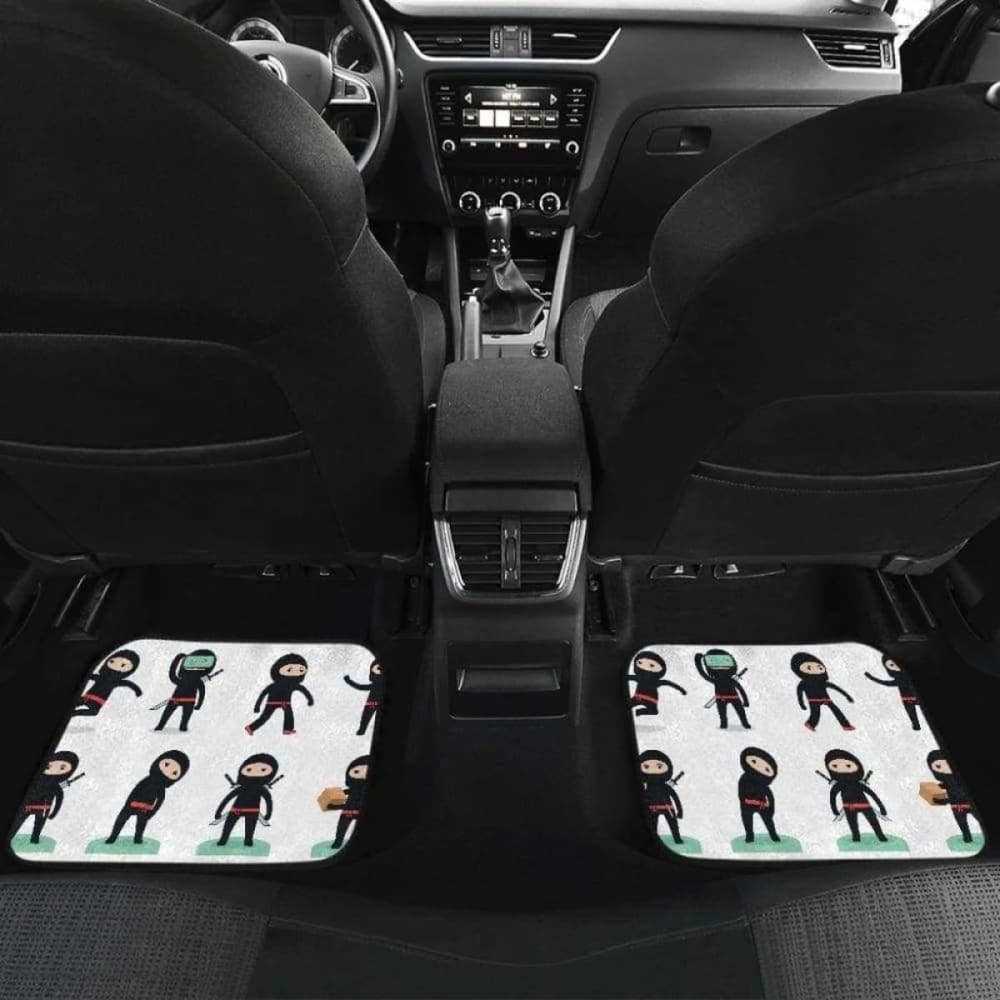Cute Ninja Katana Sword Pattern Front And Back Car Mats