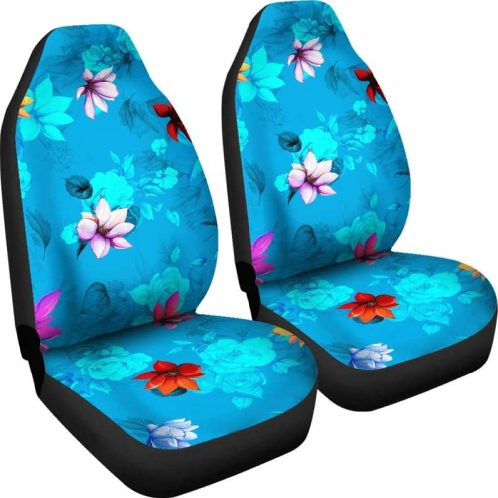 Blue Flowers Car Seat Covers