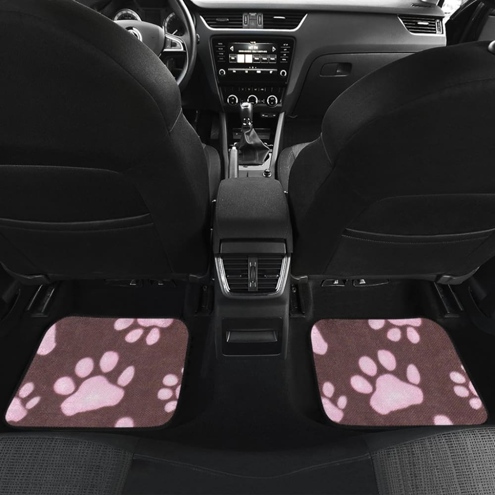 Car Floor Mats Pink Colorful Paw Print