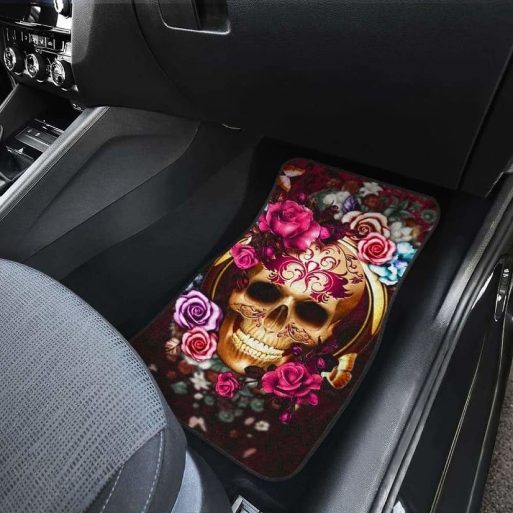 Set Of Pcs Floral Skull Car Mats