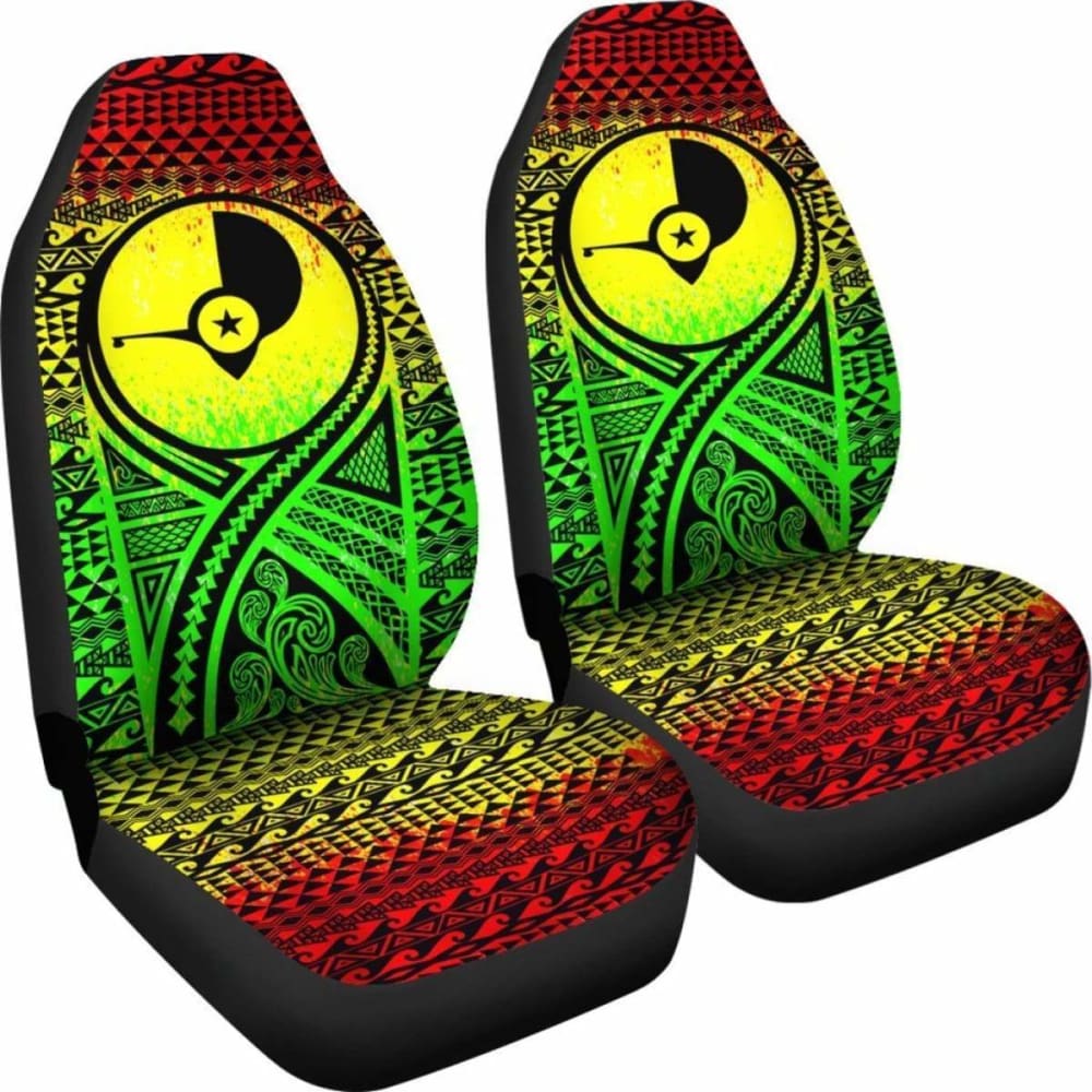 Yap Car Seat Cover - Yap Flag Polynesian Tattoo Reggae -