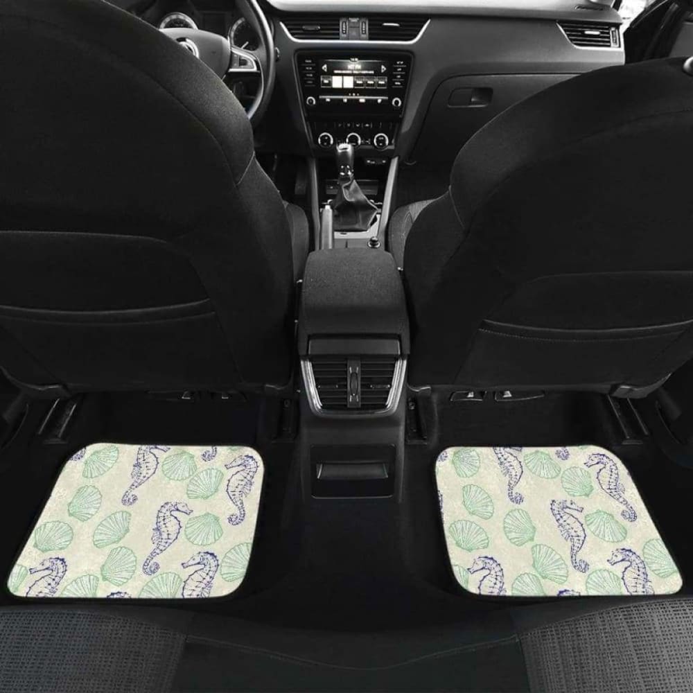 Seahorse Shell Pattern Front And Back Car Mats