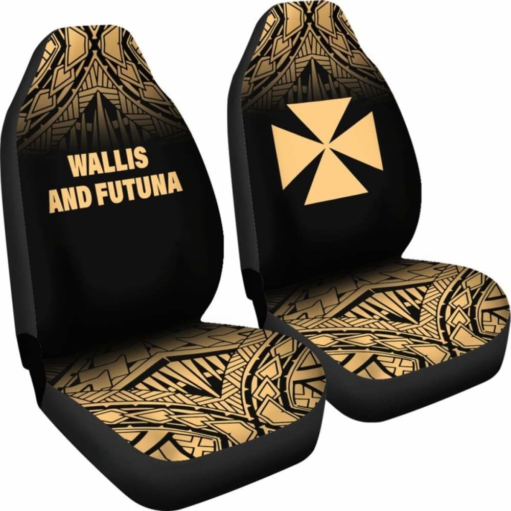 Wallis And Futuna Polynesian Car Seat Covers - Gold Fog -