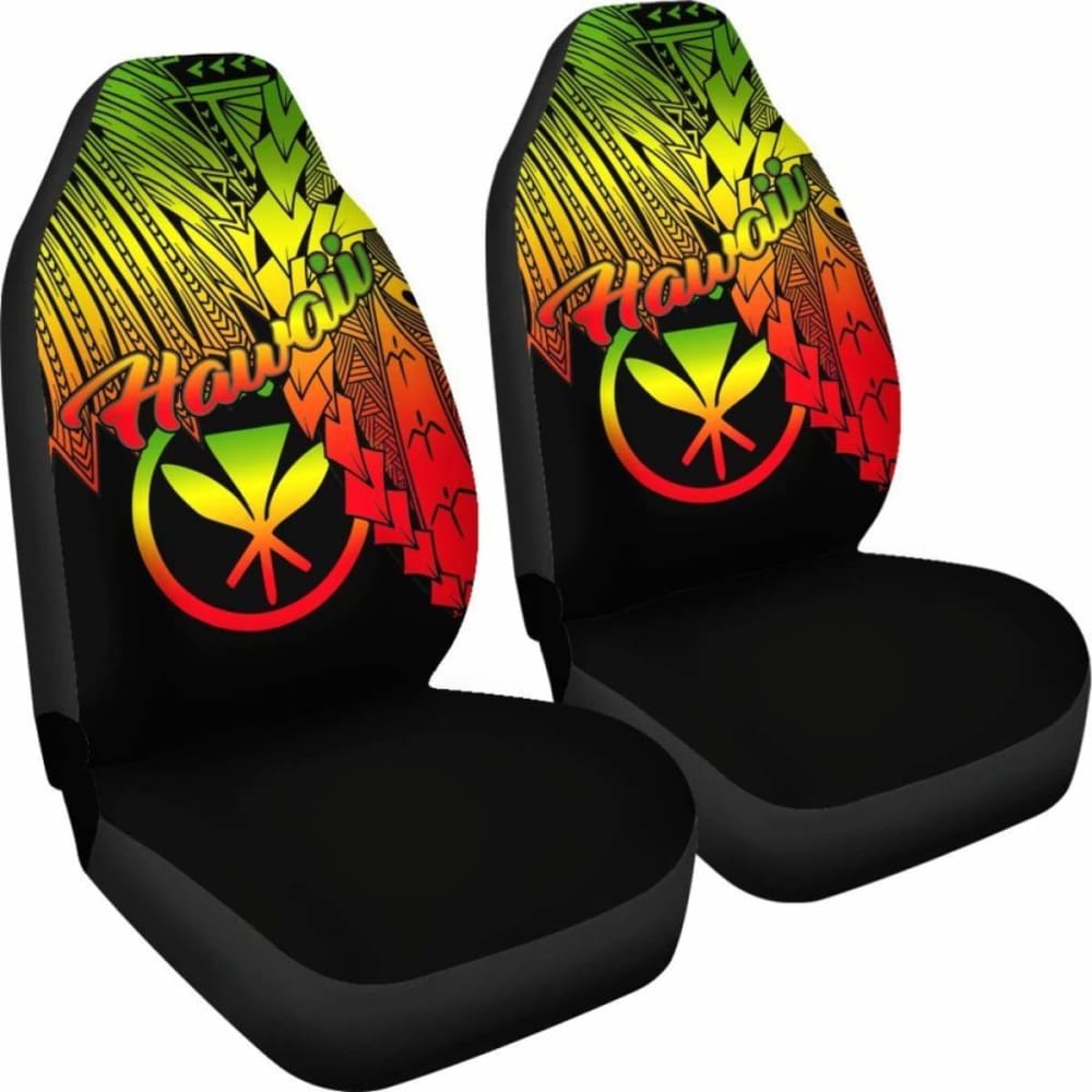 Polynesian Hawaii Car Seat Covers - Tribal Wave Tattoo Reggae -