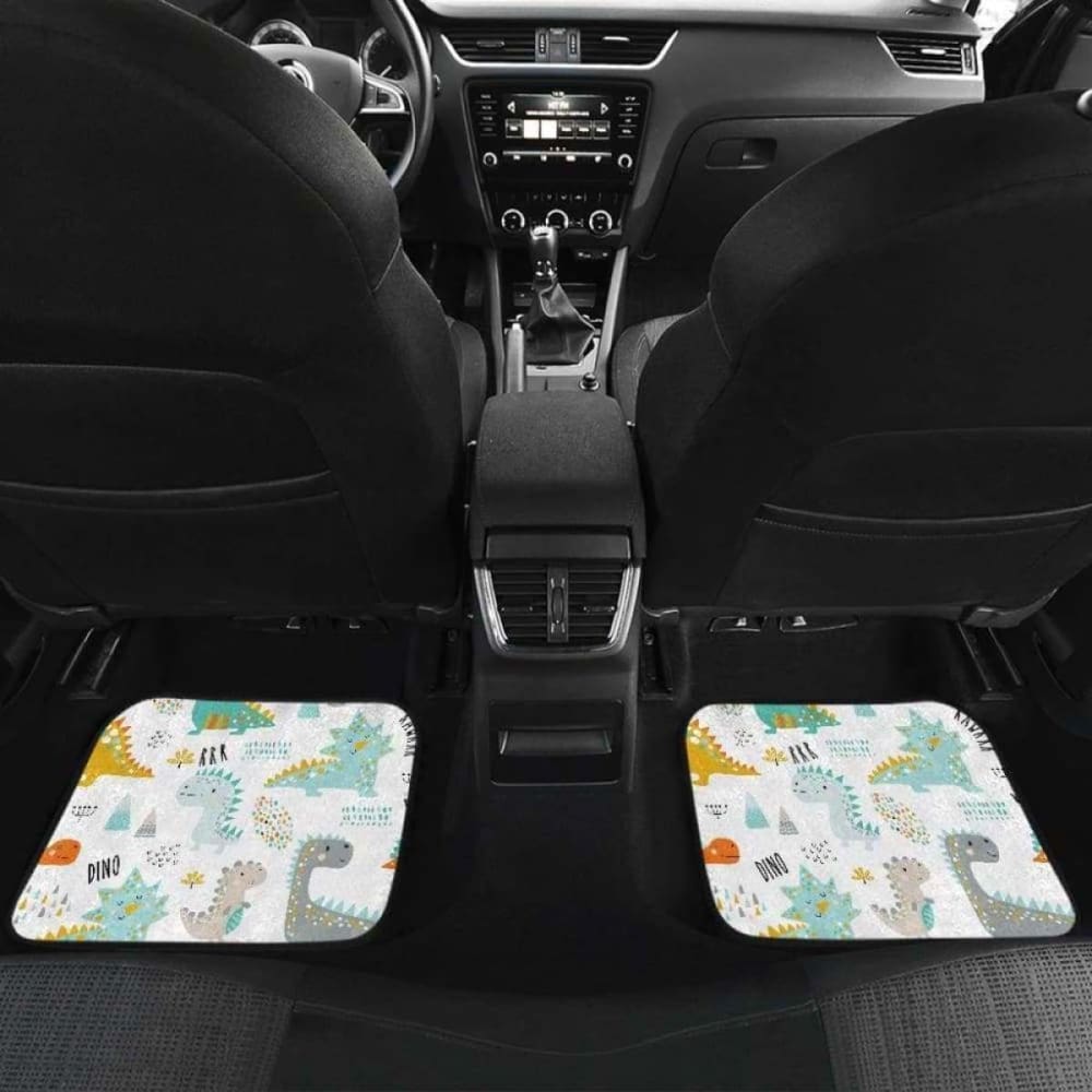 Cute Funny Kids Dinosaurs Pattern Front And Back Car Mats