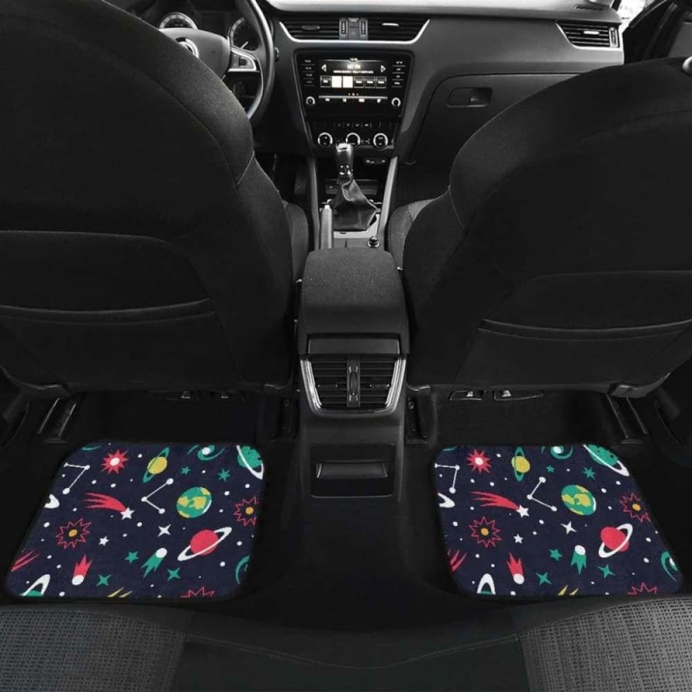 Colorful Space Pattern Planet Star Front And Back Car Mats