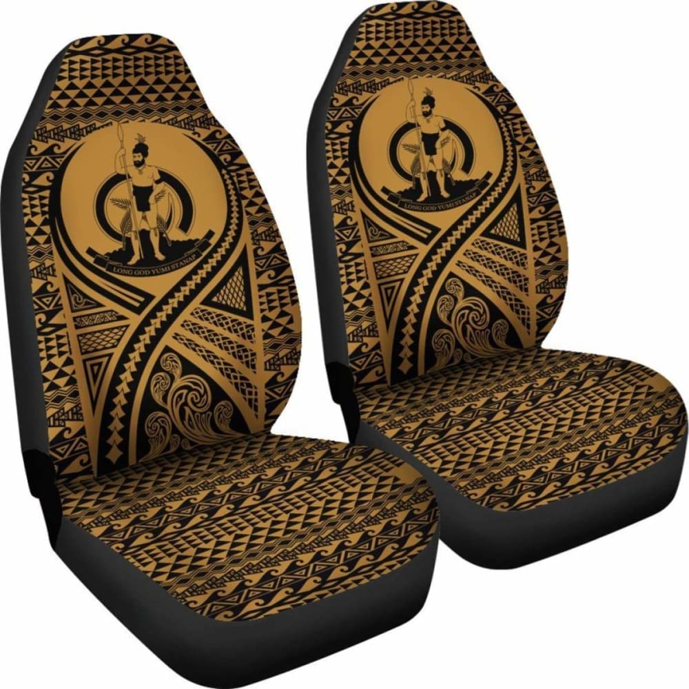 nuatu Car Seat Cover - nuatu Coat Of Arms Polynesian Tattoo Gold -