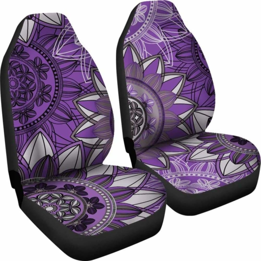Purple Floral Mandalas Car Seat Covers