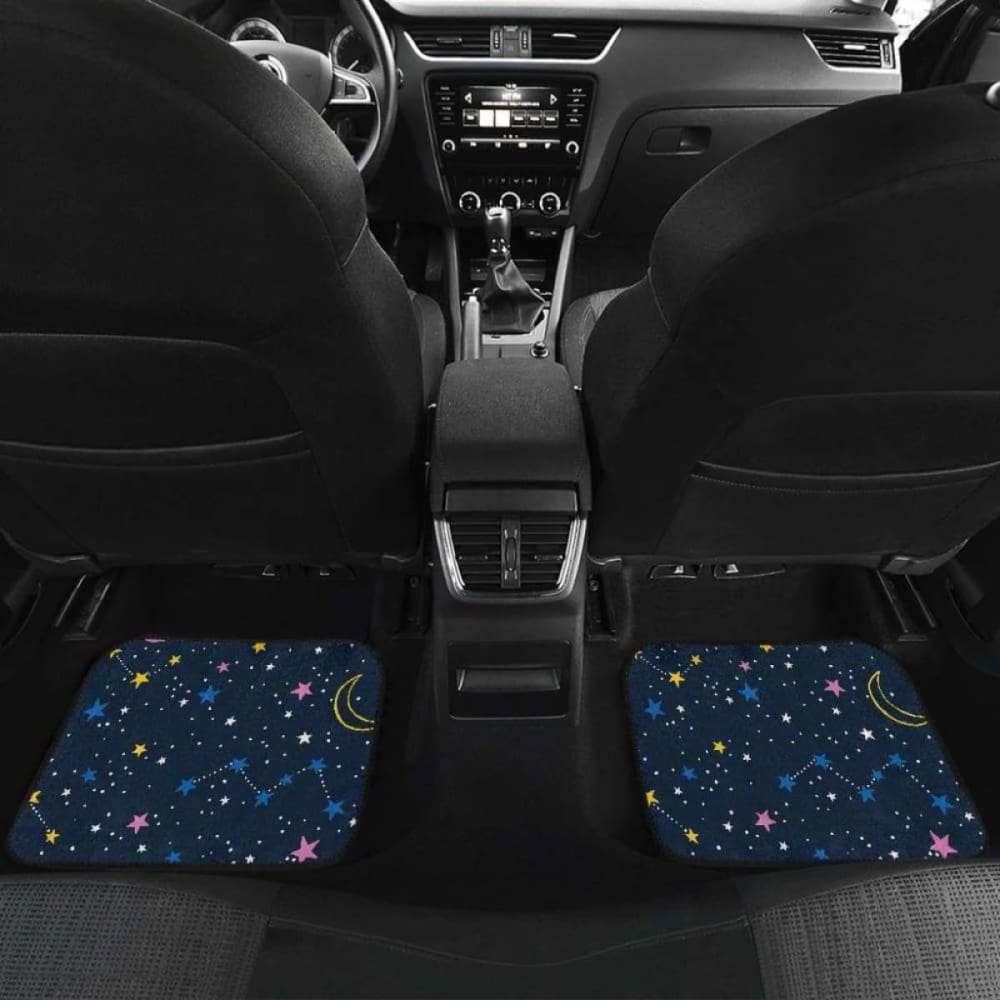 Space Pattern With Planets, Comets, Constellations And Stars Front And Back Car Mats