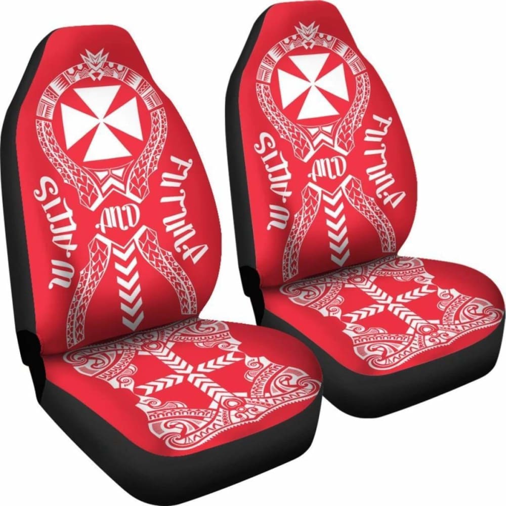 Wallis And Futuna Car Seat Covers Polynesian Tribal Red Flag