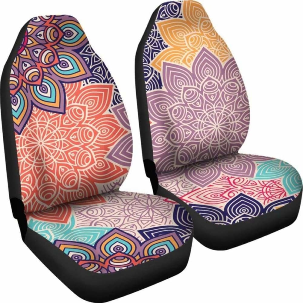 Colorful Floral Mandalas Car Seat Covers