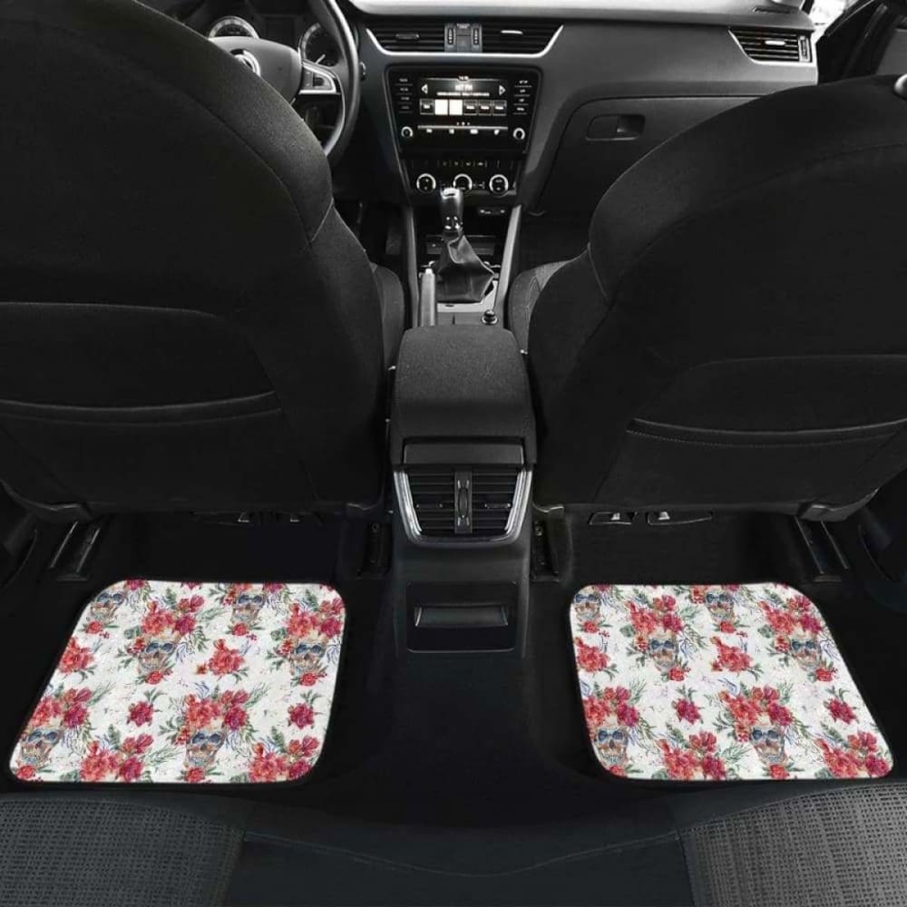 Set Of Pcs Floral Skull Car Mats