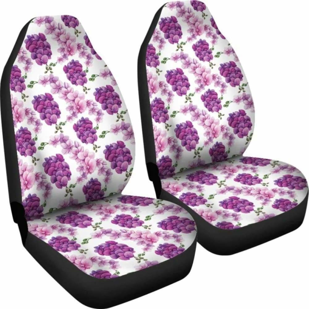 White With Pink And Purple Orchids Car Seat Covers