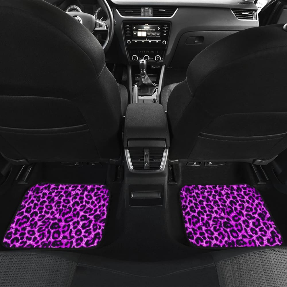 Purple Leopard Skin Print Car Floor Mats