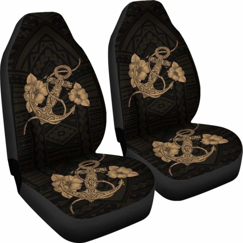 Anchor Gold Poly Tribal Car Seat Covers -
