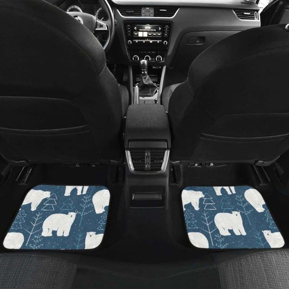 Polar Bear Mother Her Child Pattern Front And Back Car Mats