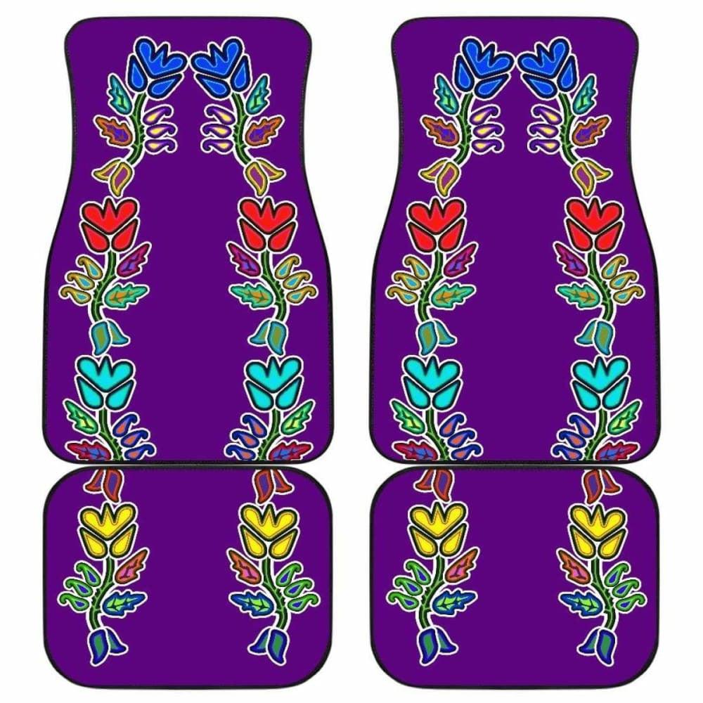 Generations Floral Purple Front And Back Car Mats (Set Of)