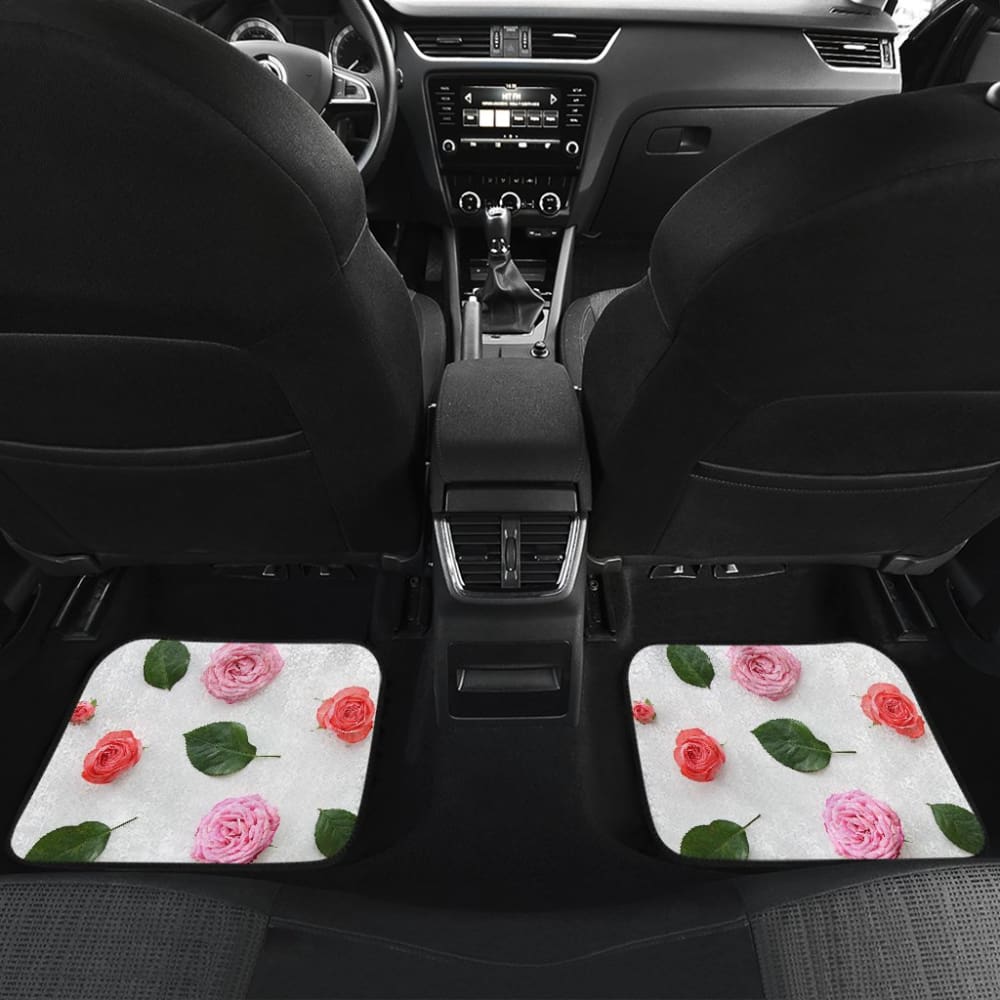 Pink Rose Design Car Floor Mats