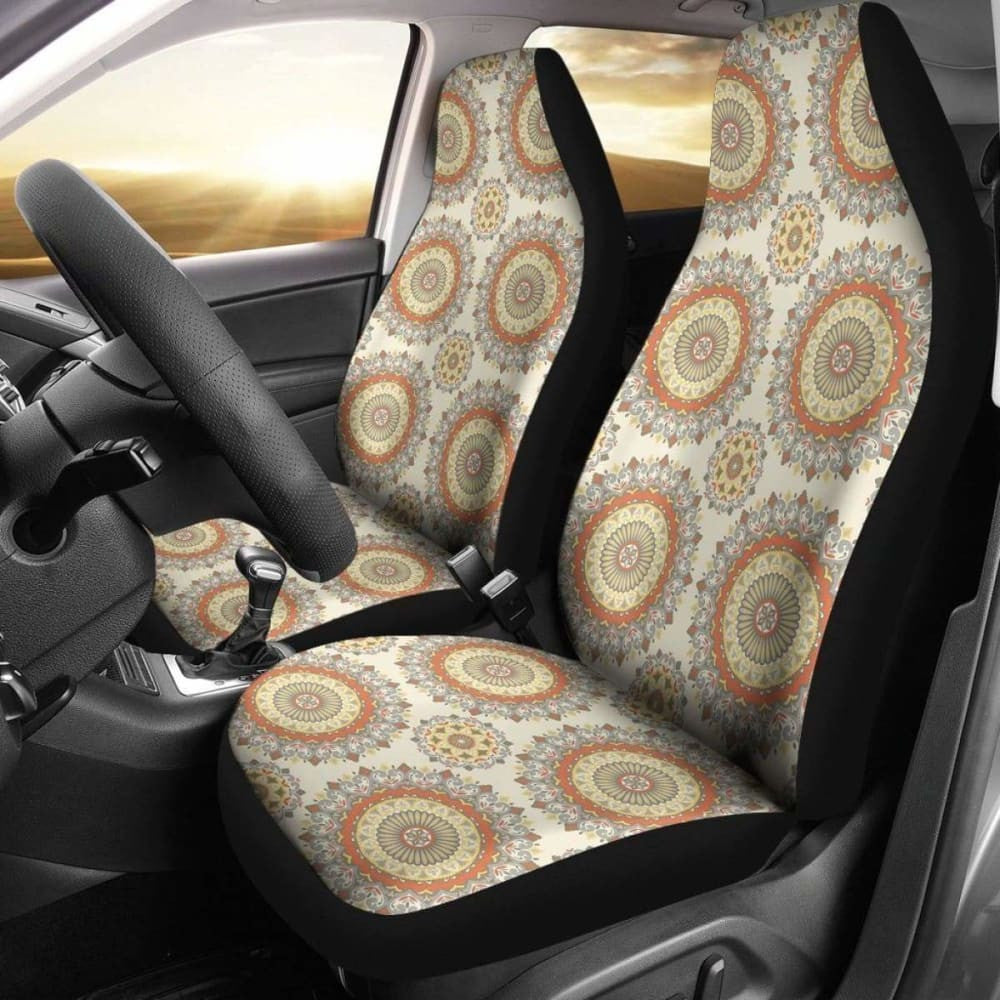 Circle Floral Pattern Boho Car Seat Covers
