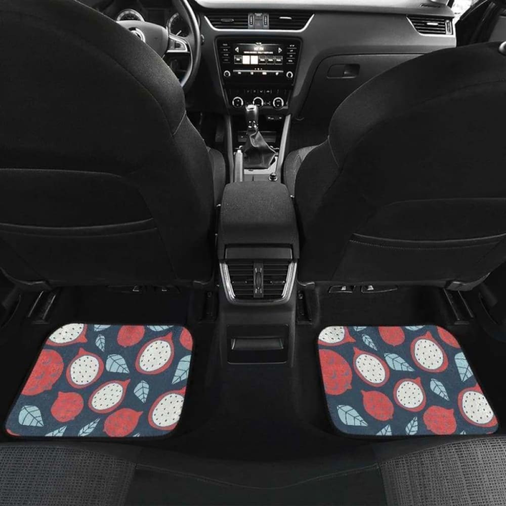 Dragon Fruits Dark Blue Background Front And Back Car Mats