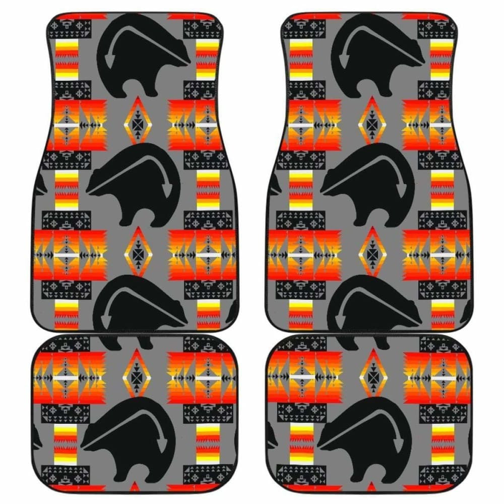 Seven Tribes Bear Grey Front And Back Car Mats (Set Of)