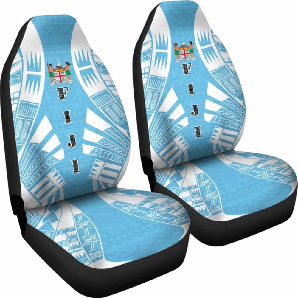 Fiji Car Seat Covers - Fiji Coat Of Arms Polynesian Tattoo Flag -