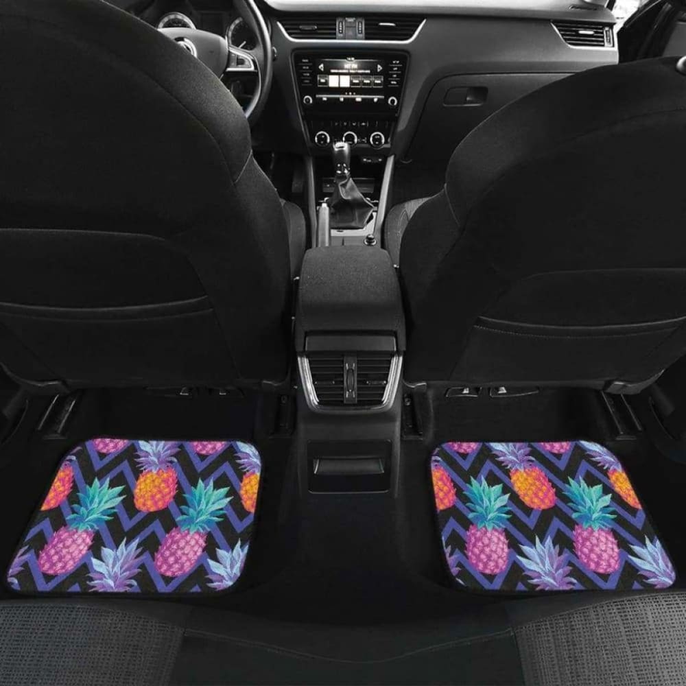 Pineapples Pattern Zigzag Background Front And Back Car Mats
