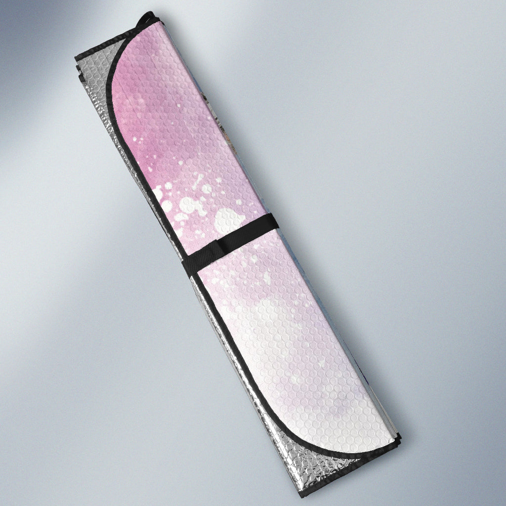 Goat Cute Blue Watercolor Car Auto Sun Shades