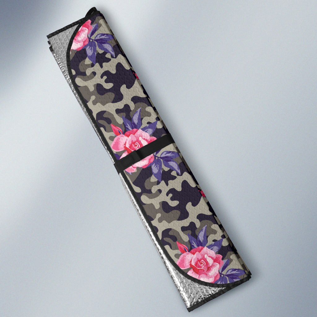 Pink Rose Camo Car Auto Sun Shades