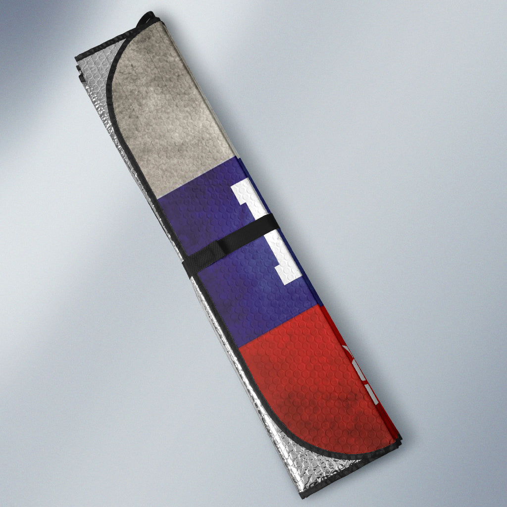 Russian Flag Furry Bear Animal Car Auto Sun Shades