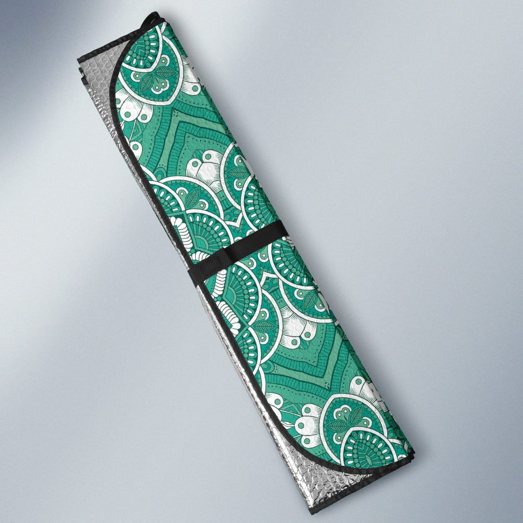 Green Mandala Circle Car Auto Sun Shades