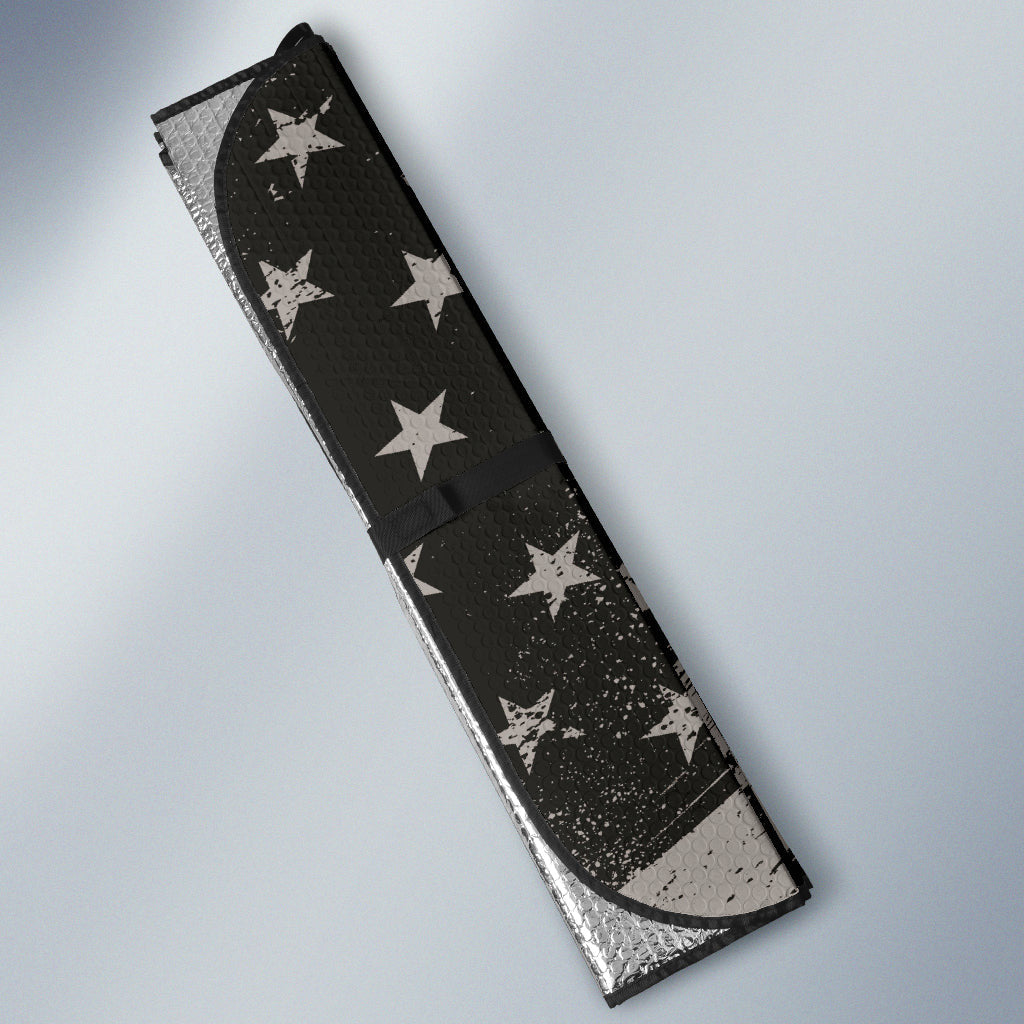 Black And White American Flag Car Auto Sun Shades