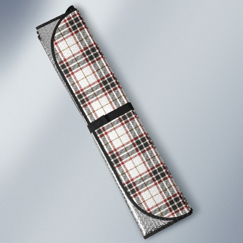 White Plaid Pattern Car Auto Sun Shades