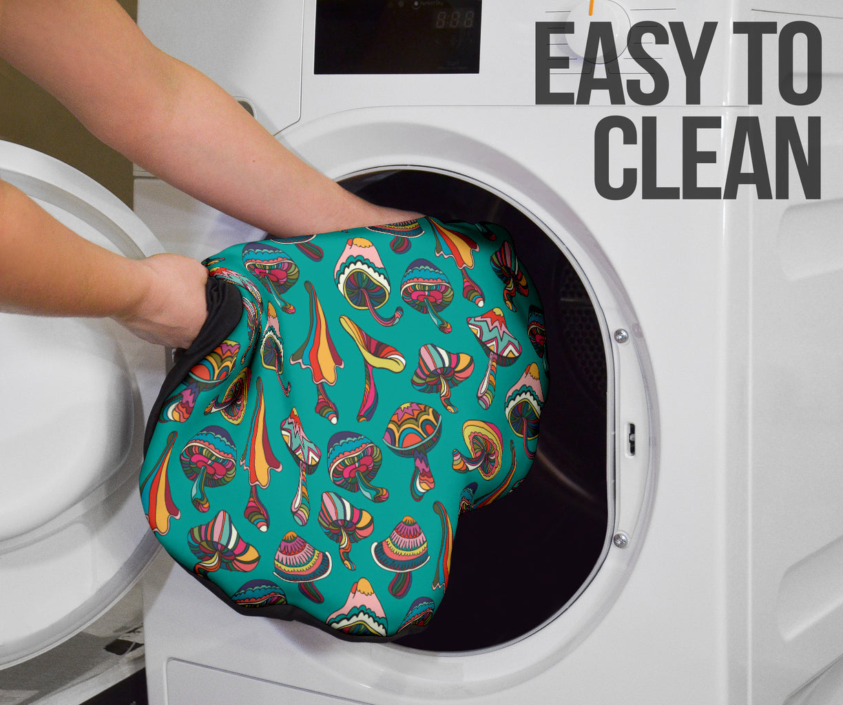 Colorful Mushroom Blue Background Car Seat Covers