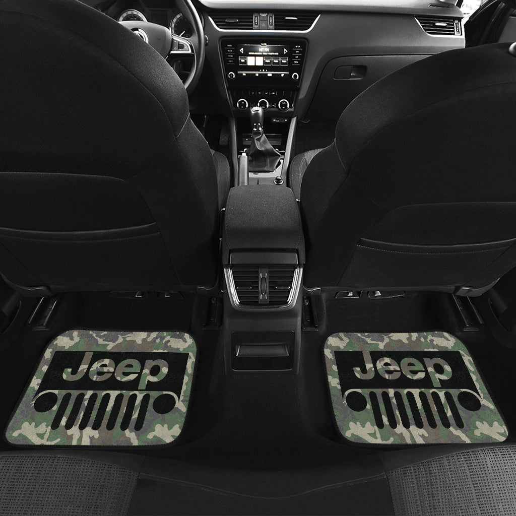 Jeep Offroad Car Floor Mats Camouflage Woodland Style