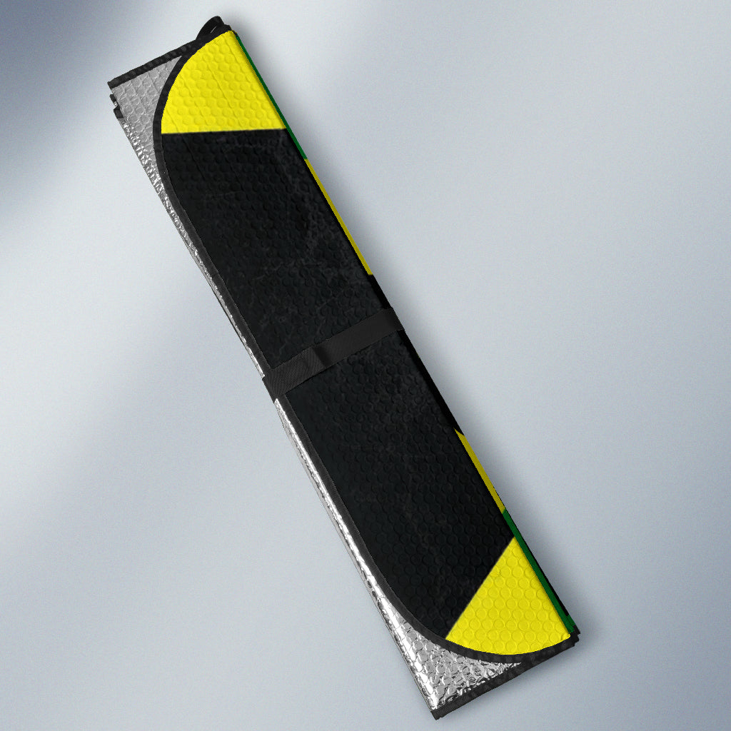 African Patterns Jamaica Flag Color With Lion Car Auto Sun Shades
