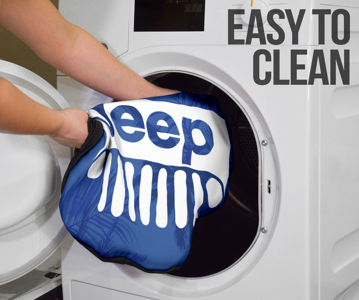 Jeep Offroad Blue White Beach Palms Style Car Seat Covers