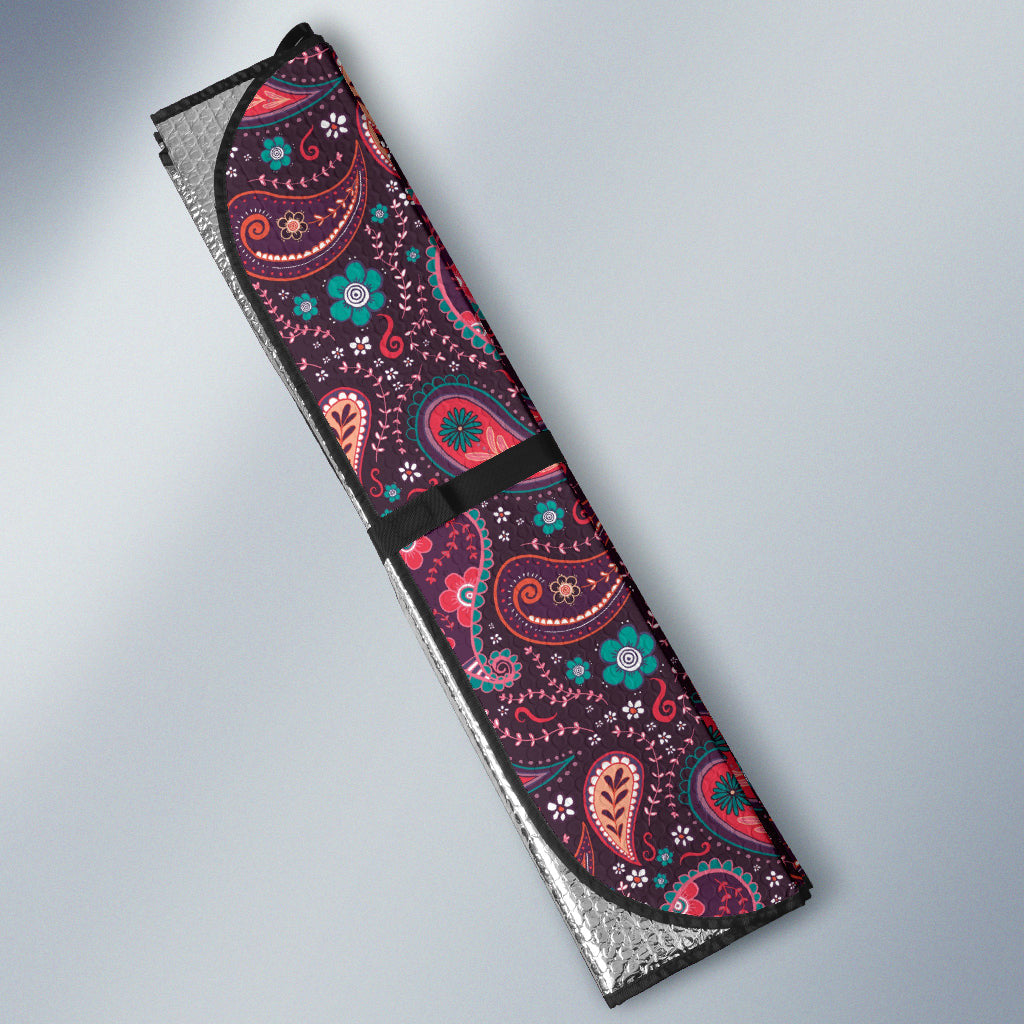 Pink Paisley Pattern Car Auto Sun Shades