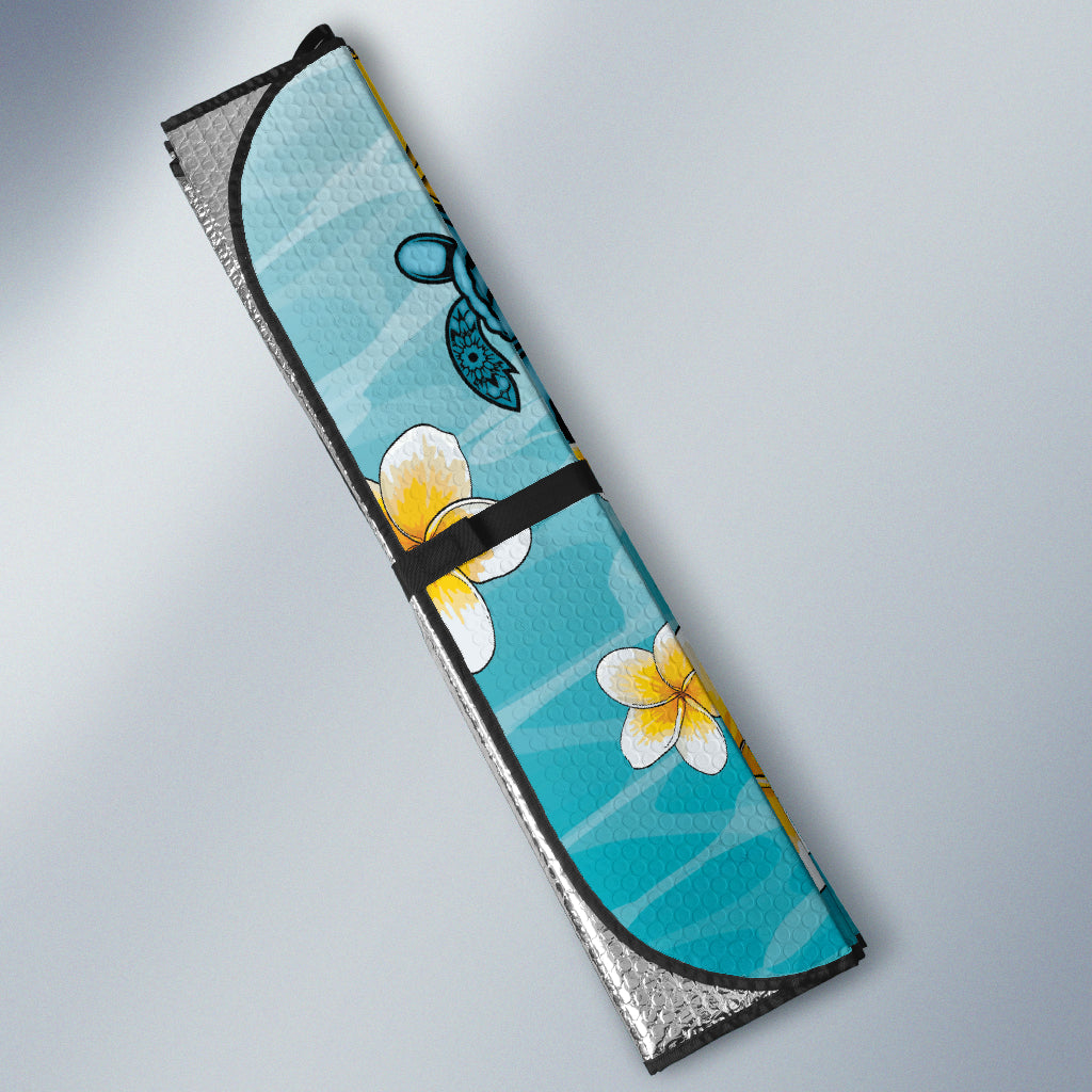Turtle Plumeria Flower Kanaka Maoli Car Auto Sun Shades