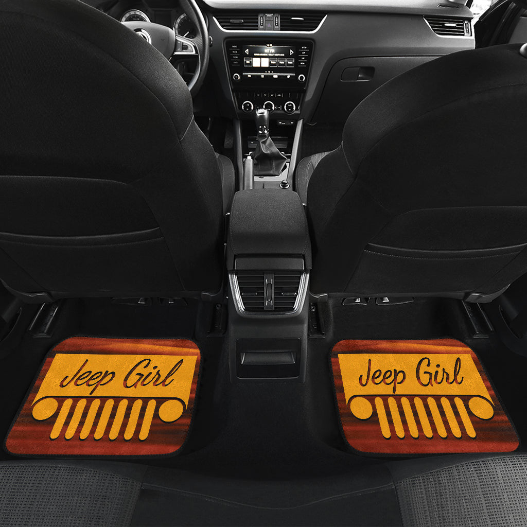 Jeep Girl Sunset Orange Car Floor Mats