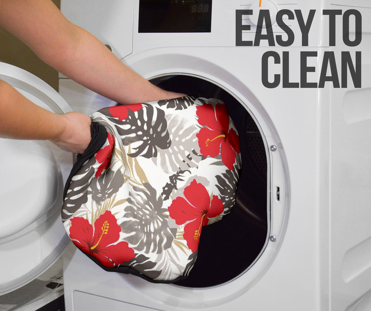 Red Hibiscus Hawaiian Flower Pattern Car Seat Covers