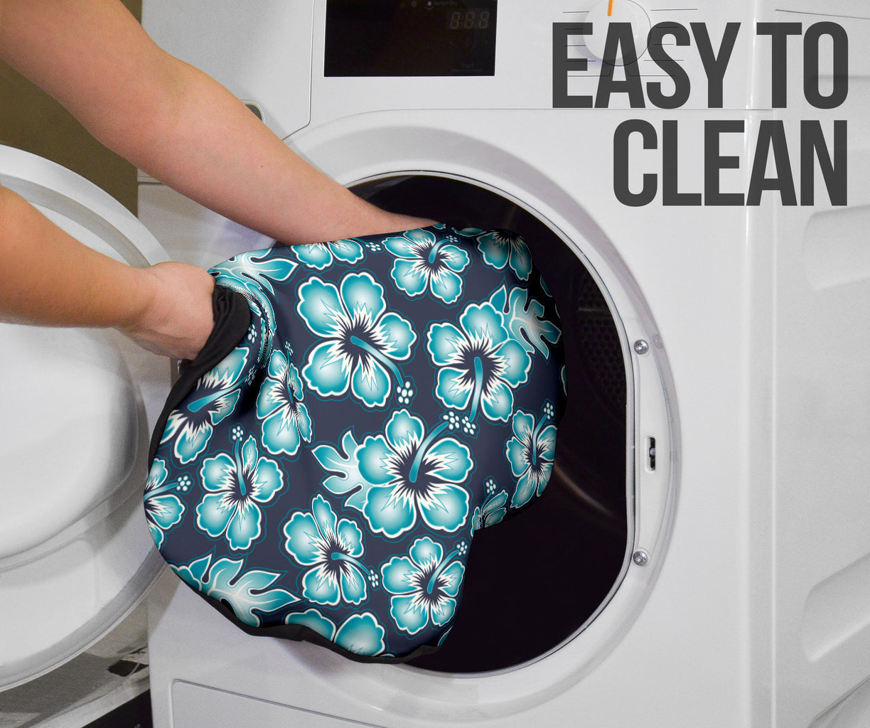 Blue Hibiscus Hawaiian Flower Pattern Car Seat Covers