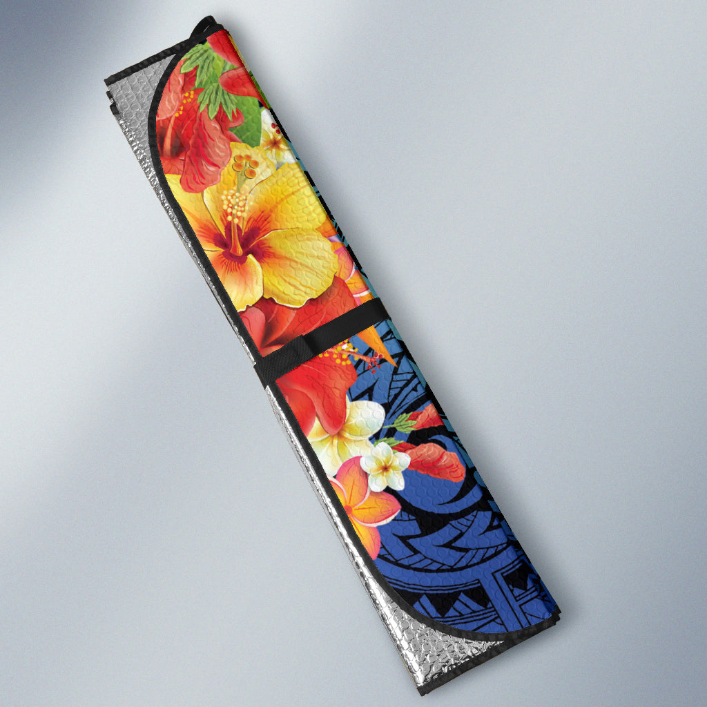 Kanaka Maoli (Hawaiian) Car Auto Sun Shades Sea Turtle Tropical Hibiscus And Plumeria