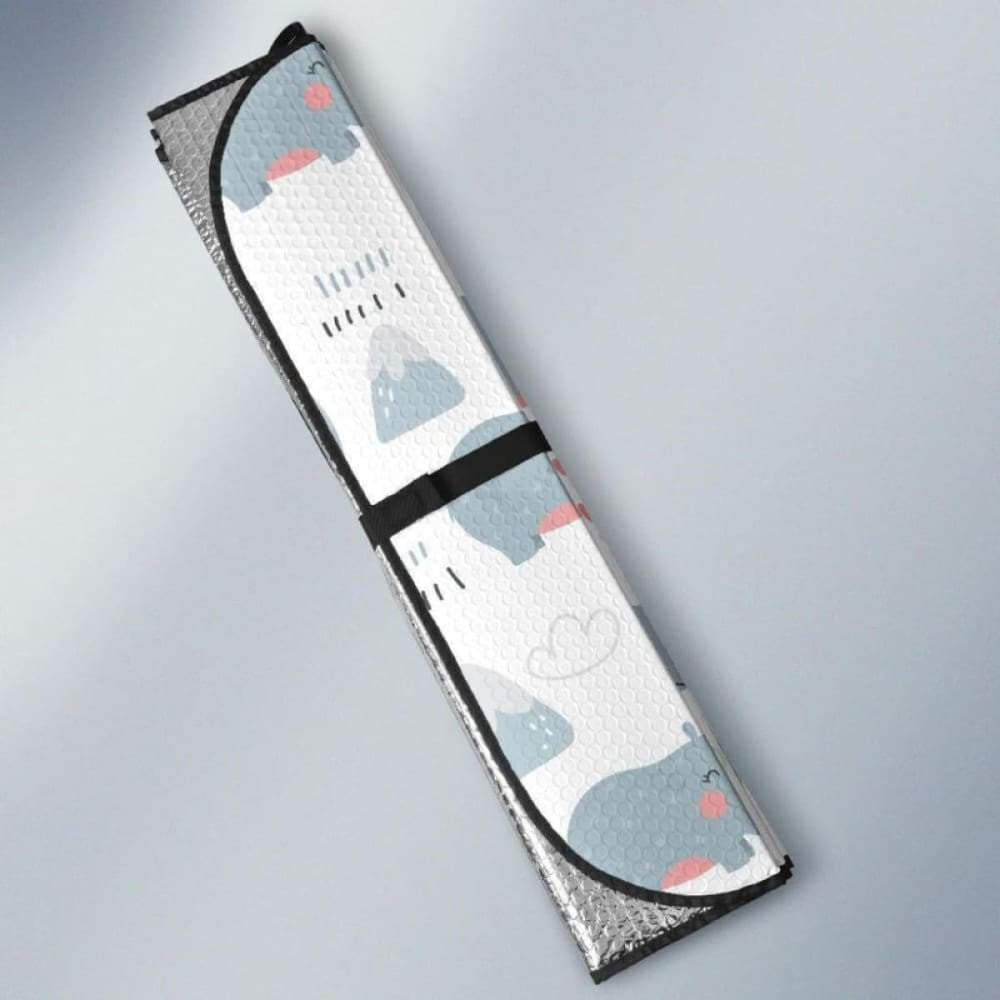 Cute Rhino Heart Pattern Car Auto Sun Shades