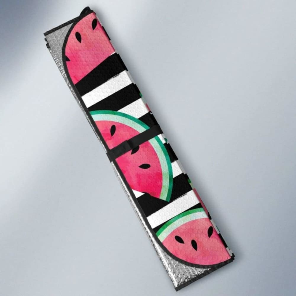Watercolor Paint Textured Watermelon Pieces Car Auto Sun Shades
