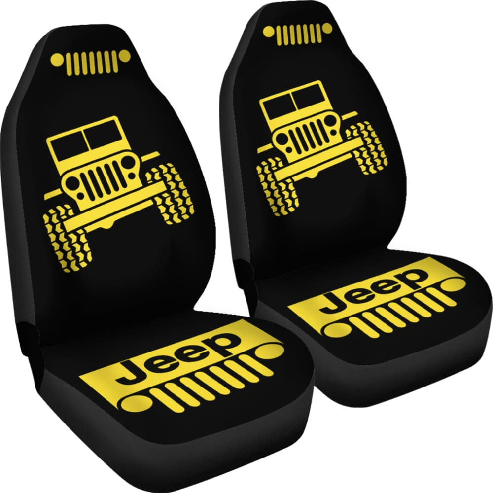 Yellow Black Jeep Offroad Car Seat Covers Custom
